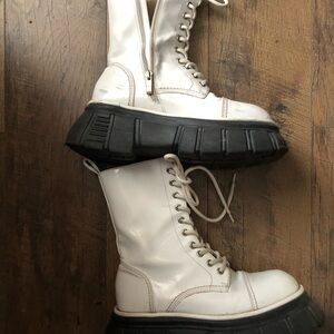 Women's White Platform Boots